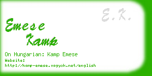 emese kamp business card